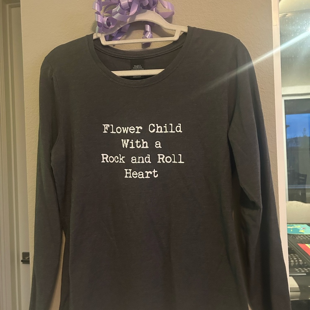 NWOT Om & Ah Gray Long Sleeve Women’s Shirt
